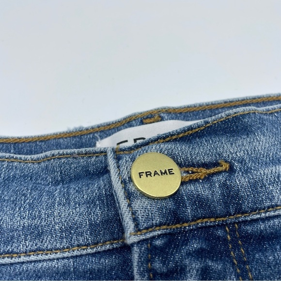 FRAME Le Cutoff Raw Fray Hem Denim Shorts in Bixby - Picture 11 of 11